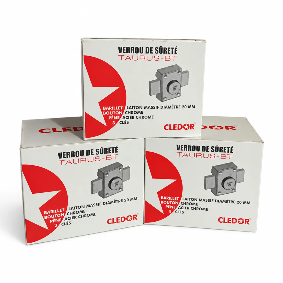 Verrou de Sûreté pour Porte Taurus-BT avec Barillet Bouton Ø20 mm – 3 Clés – Cledor-1 Verrou de Sûreté pour Porte Taurus-BT avec Barillet Bouton Ø20 mm – 3 Clés – Cledor – Image 1